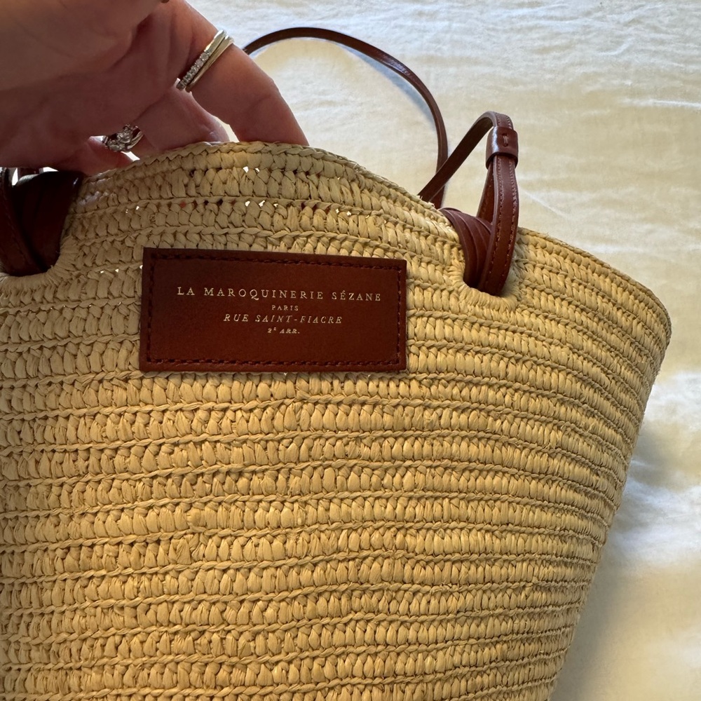 Sezane Justine Straw Bucket Bag EUC Medium Raffia - Picture 6 of 9